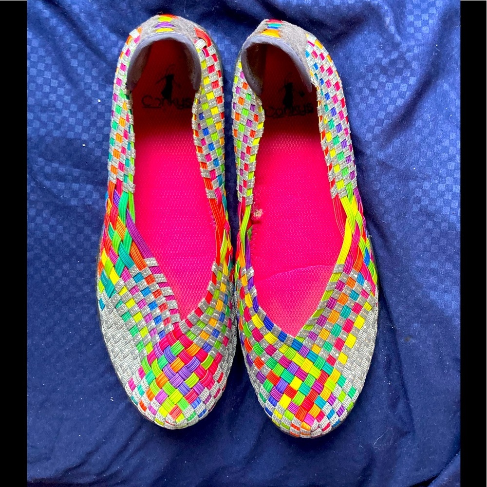 Corkys featherlight multicolor baller flat size 8